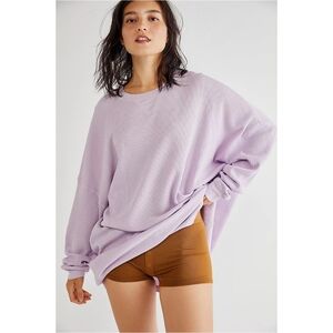 Intimately Free People Early Night Oversized Thermal Top Lilac